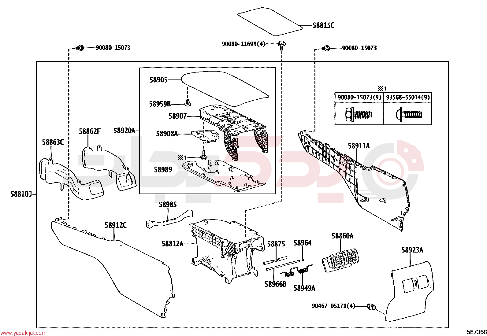 REGISTER ASSY, CONSOLE BOX | 5886006280B0